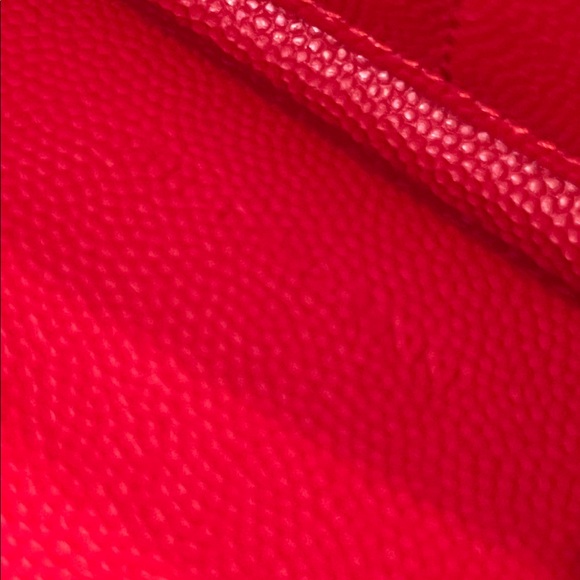 YSL SAINT LAURENT CASSANDRE MATELASSÉ LEATHER LONG ZIP AROUND WALLET RED - Picture 15 of 16
